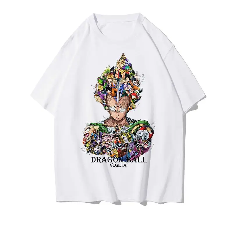 ドラゴンボール綿半袖アニメーション Tシャツカジュアル多用途ルーズ二次元トップ男性と女性のファッション衣類
