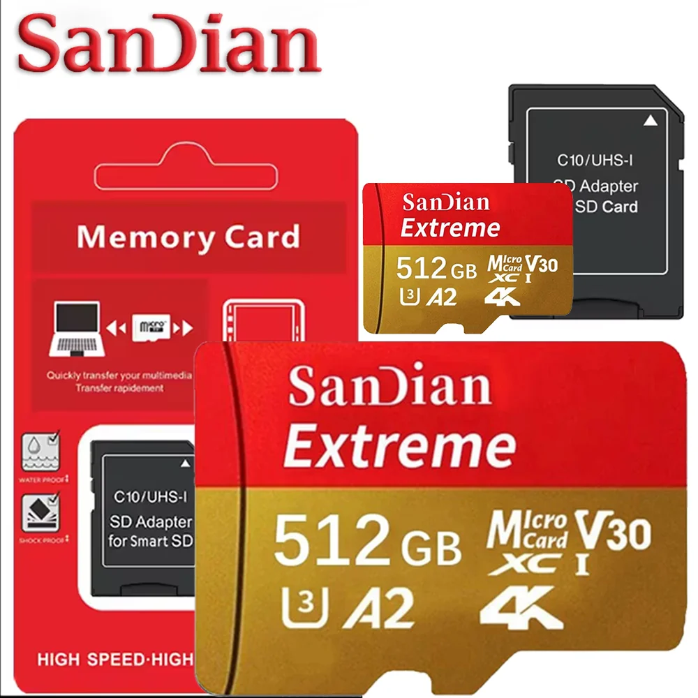 Micro TF SD 64GB 128GB 256GB SD Card Memory Card U3 V30 A2 Class 10 High Speed Hot Sale For GoPro Hero DJI Action Camera 4K