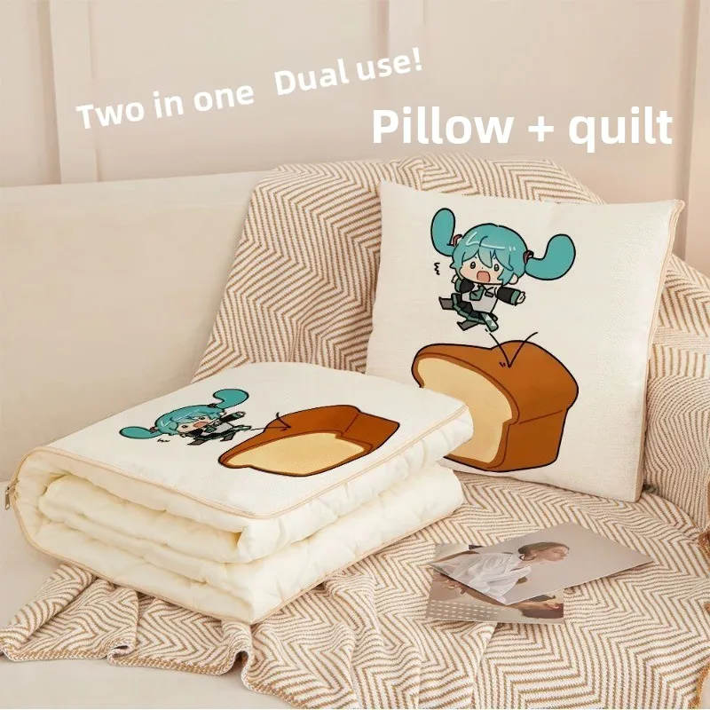 

New Hatsune Miku anime peripheral kawaii creative pillow quilt two-in-one home sofa decoration pillow dormitory bedside cushion