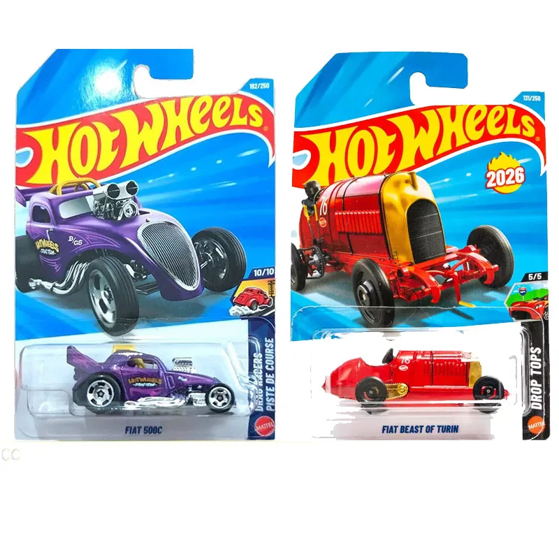 Оригинальная модель автомобиля Hot Wheels Fiat Beast of Turin Motocar 1/64, литая под давлением, коллекционная модель из сплава, игрушка для драг-гонок, подарок на день рождения