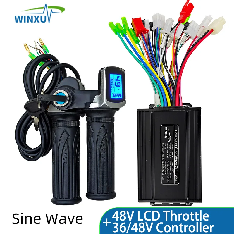 36V 48V 350W 18A E-Scooter Bürstenloser Motor Sinuswellenregler LCD-Geschwindigkeitsanzeige Drossel für Elektro-Fahrrad-Roller-Dreirad