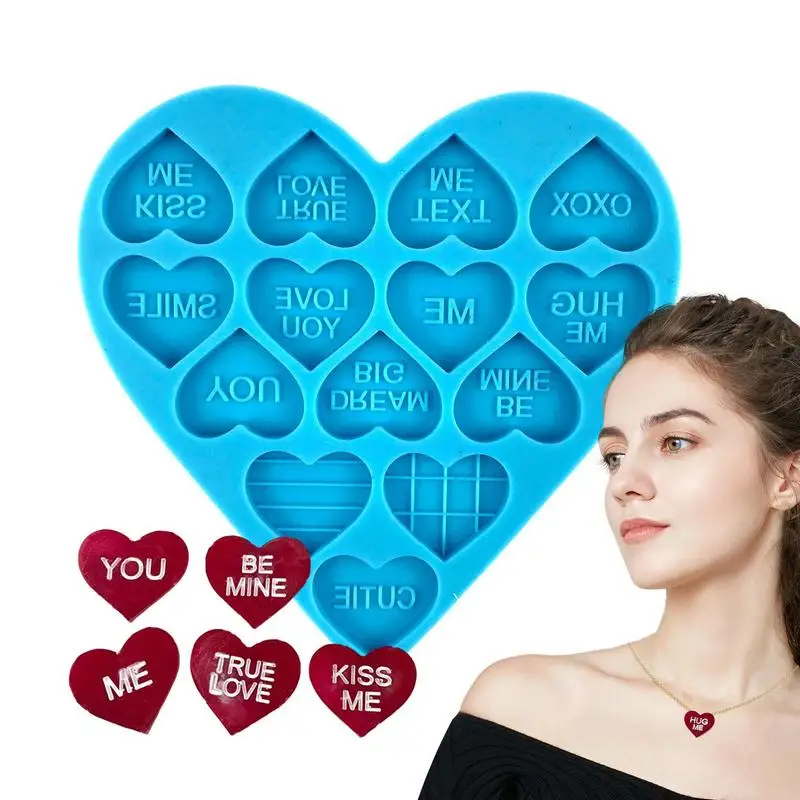 Cetakan anting-anting hati Resin cetakan Casting Resin epoksi hati silikon cetakan anting Hari Valentine cetakan Casting Resin epoksi