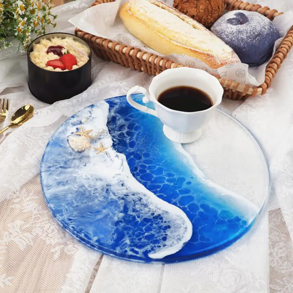 Silica Gel Durable Mold For DIY Coaster Making With Flexible Silicone Round Coaster Silicone Tray