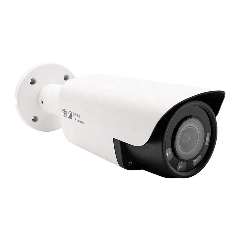4MP CMOS Security Camera Dual-Light Night Vision SD Card IR Outdoor 4mm Fixed Focus IP66 Waterproof Two Way Audio POE Network