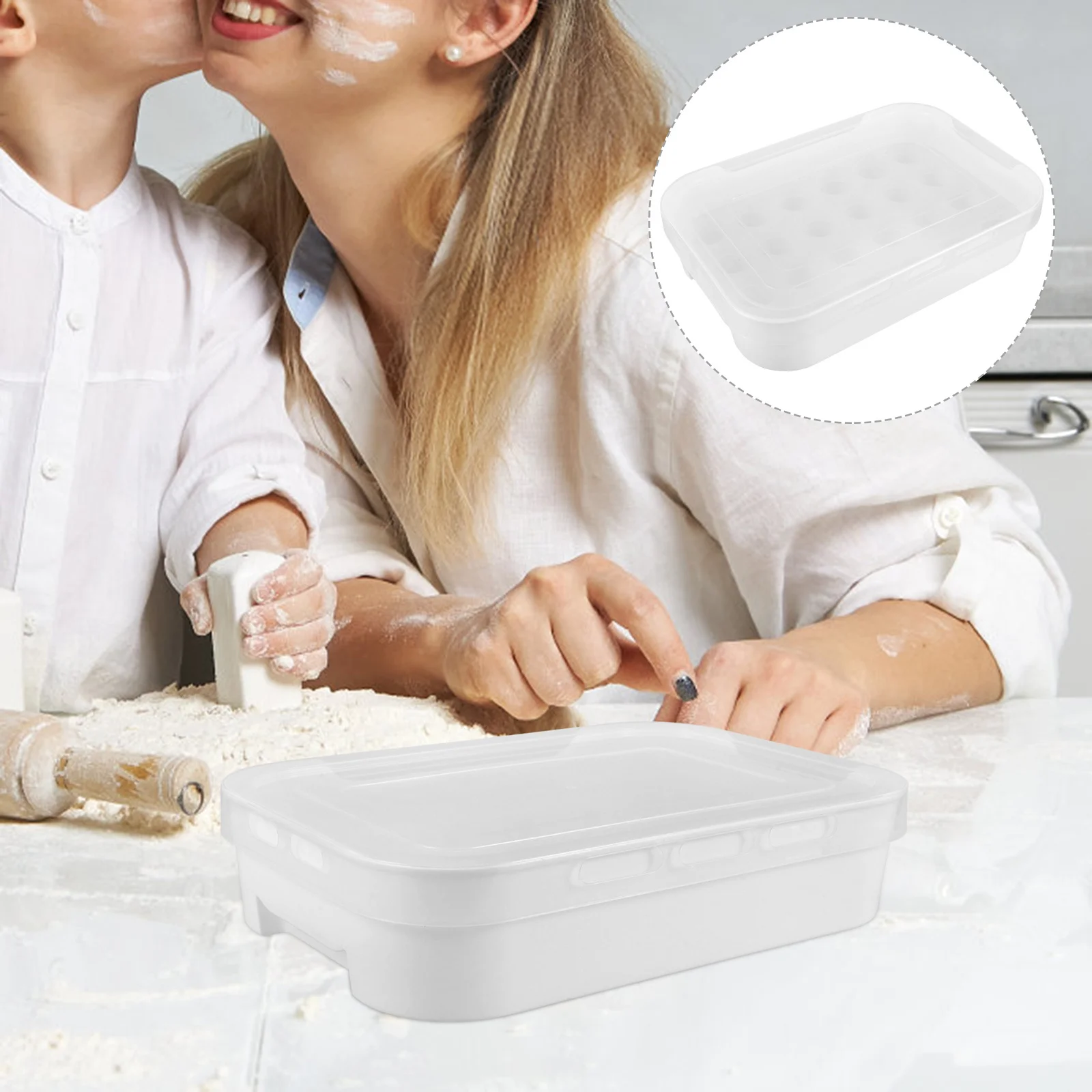 

2Pcs Egg Box Freshness Keeper Breathable Stackable Storage for Refrigerator Organized Kitchen Space Saver Freezer Safe Food