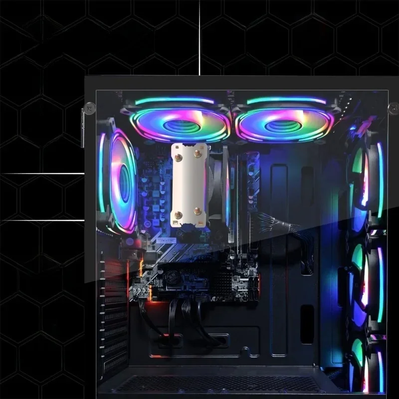Computer PC desktop RGB, AMD Ryzen 5 3400G fino a 4,2GHz, 16G DDR4, SSD 512G, WiFi 6 e BT 5.2, ventola RGB x6, tastiera RGB