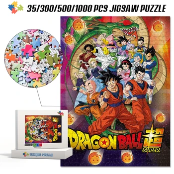 Anime Dragon Ball Sun Wukong seria puzzle karton/drewniane 35/300/500/1000 sztuk puzzle dla dorosłych zabawki dla dzieci