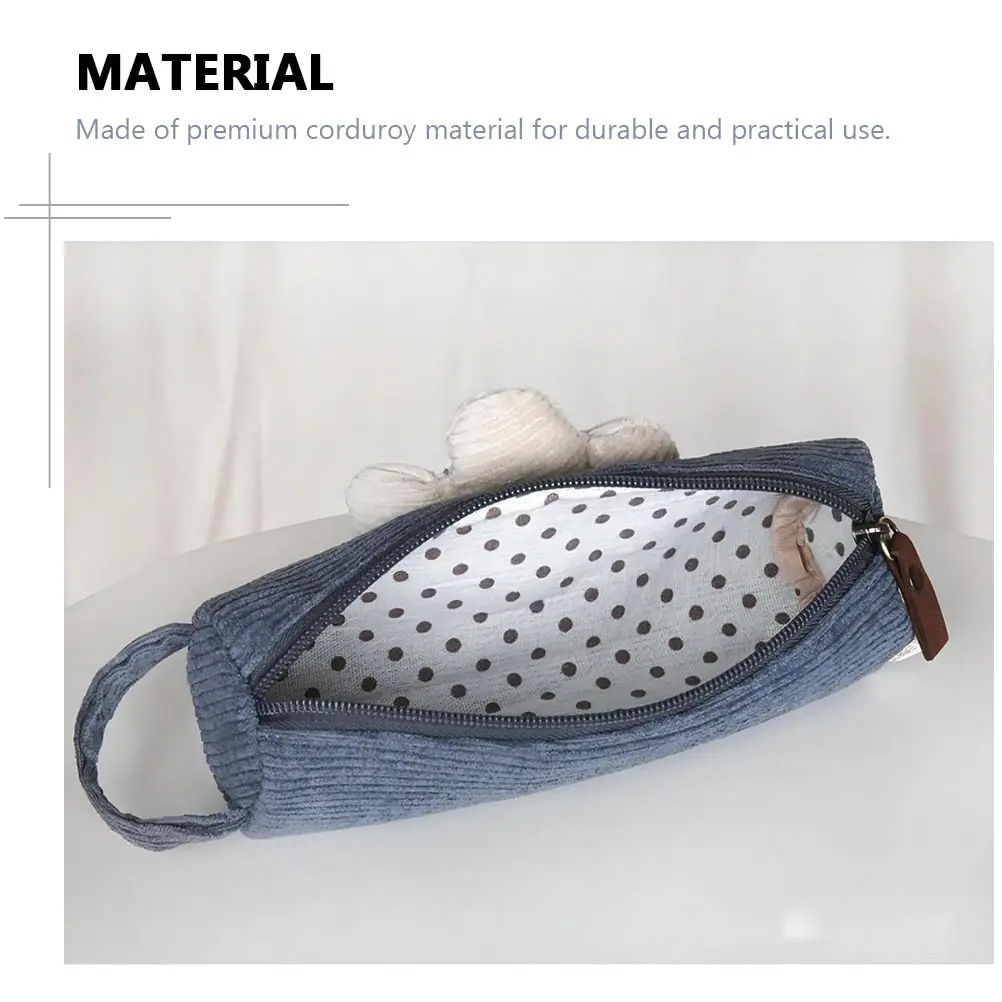 

Daisy Pencil Case Zipper Stationery Bag Pouch Multi-purpose Sky-blue Drawing Pencils Large-capacity Storage Student