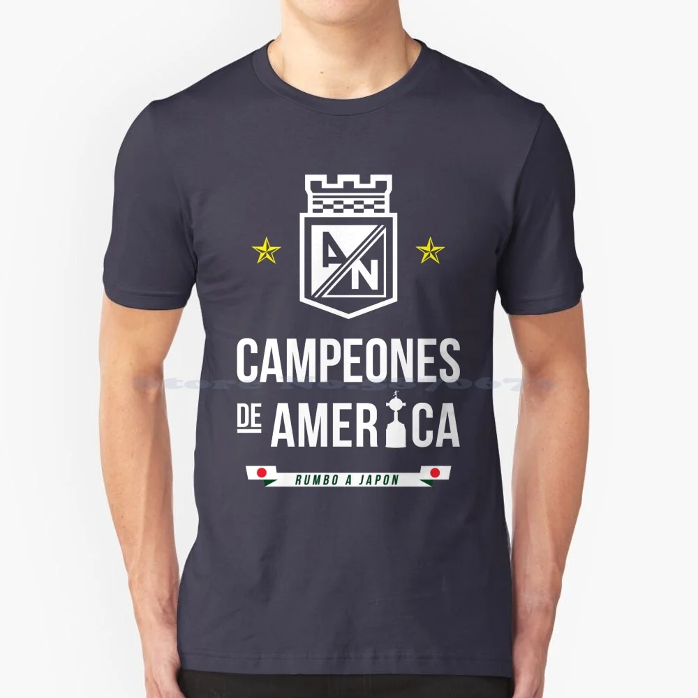 Camiseta Nacional 100% algodón, camiseta de Medellín Altleticonacional liberadores, fútbol, paisajes Colombianos, Verdolagas, Reydecopas