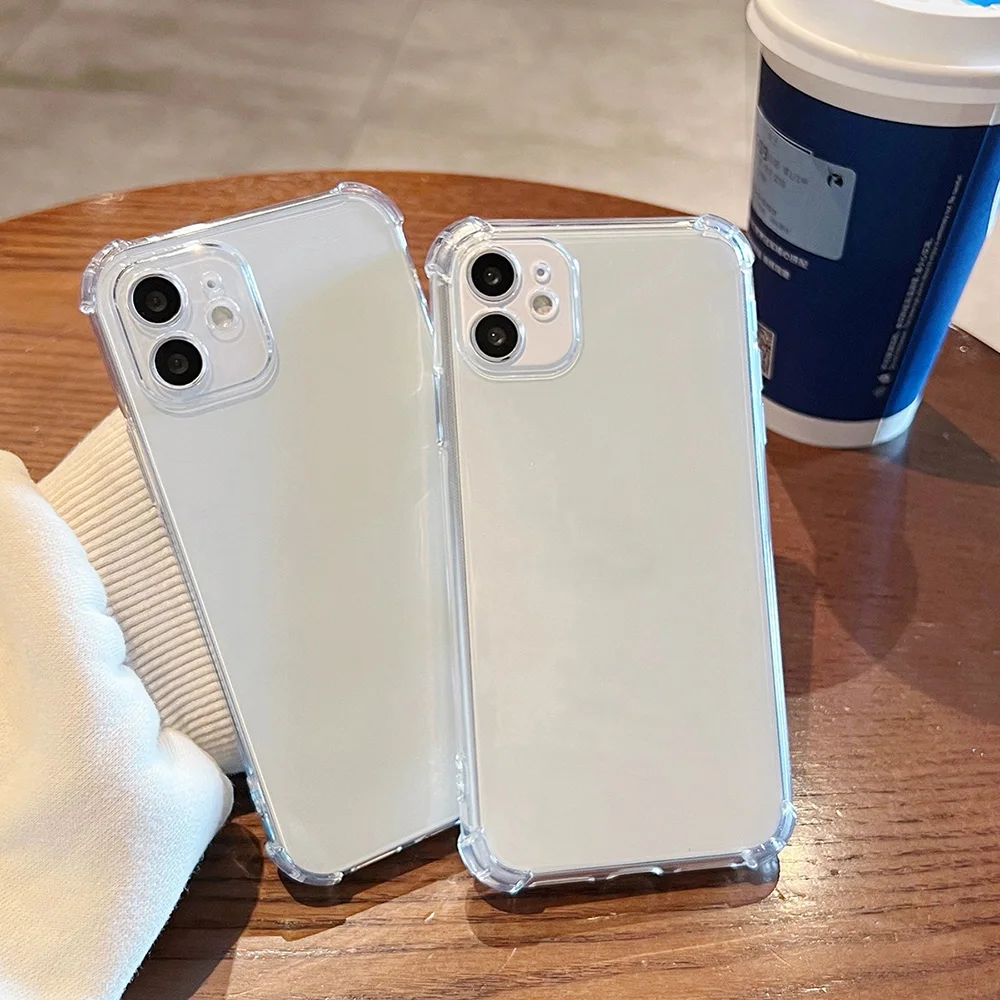 Stoßfeste Transparente Silikon-Handyhülle für iPhone 17 Pro Max, iPhone 15, 11, 13, 14, 16 Pro, 12 Weiche Schutzhülle