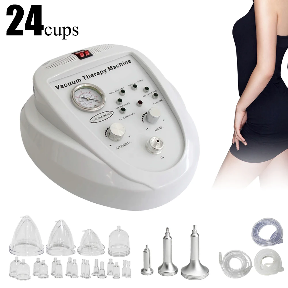 

Vacuum Therapy Beauty Machine Breast Chest Massager Butt Lifting Body Shaping Device With 24Cups Enlargement Pumps Breast Care