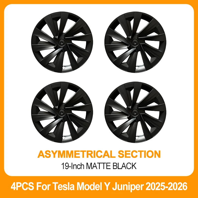 19-inch wielkappen, 4 stuks, voor Tesla Model Y Juniper 2025-2026, wielafdekking, prestatievervangende wielnaafdop, volledige afdekking, accessoires