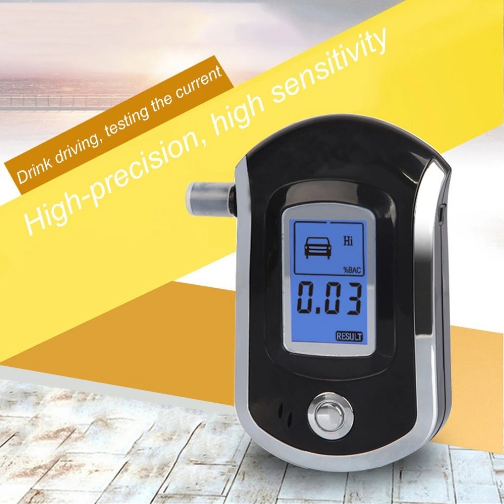 New Digital Breath Alcohol Tester Mini Professional Police AT6000 Alcohol Tester Breath Drunk Driving Analyzer LCD Screen