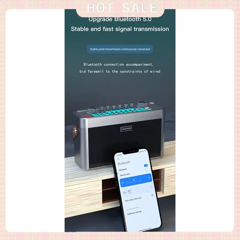 24-Hour Delivery 2 Wireless Microphones Karaoke Portable BT Wireless Sound Card Speaker RGB Sound Integrated Machine Home KTV