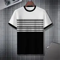 

Полосатая футболка с цветной строчкой