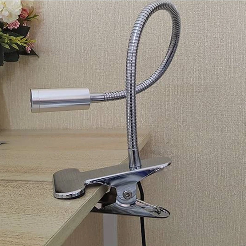 LED Hose Wall Lamp 3W Flexible Home Hotel Bedside Reading Painting  Book Lights Clamp USB Interface