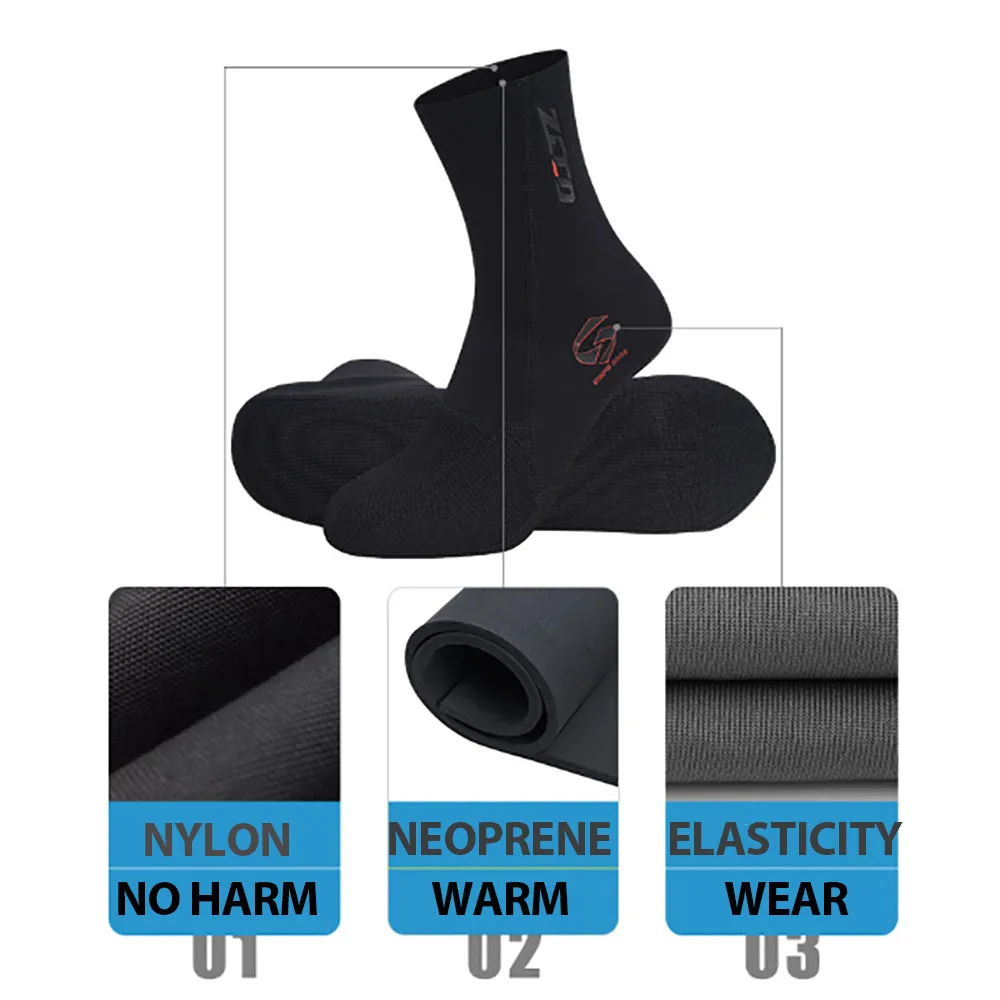 1.5 مللي متر النيوبرين جوارب الغوص الرجال النساء السباحة الدافئة الغوص الجوارب الرياضات المائية طويلة عدم الانزلاق يمكن ارتداؤها جوارب الشاطئ #3