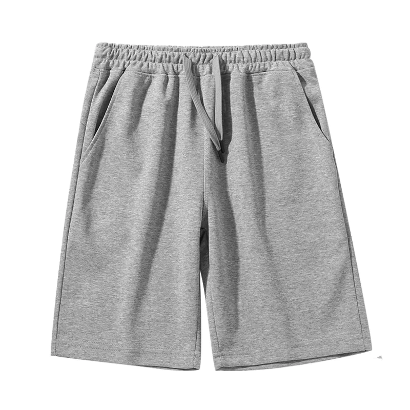 شورت رجالي أمريكي سميك جديد فضفاض يناسب طوال العام بلون سادة متعدد الاستخدامات رياضي وغير رسمي بخمس نقاط