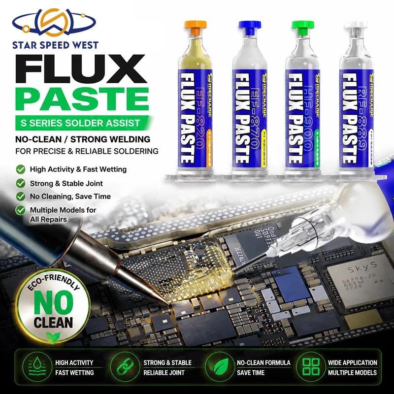 MECHANIC S Series EF820 EF870 HF900 RF889 Flux Paste 20ML No Clean Rosin Soldering Flux for Mobile Phone BGA PCB FPC Repair