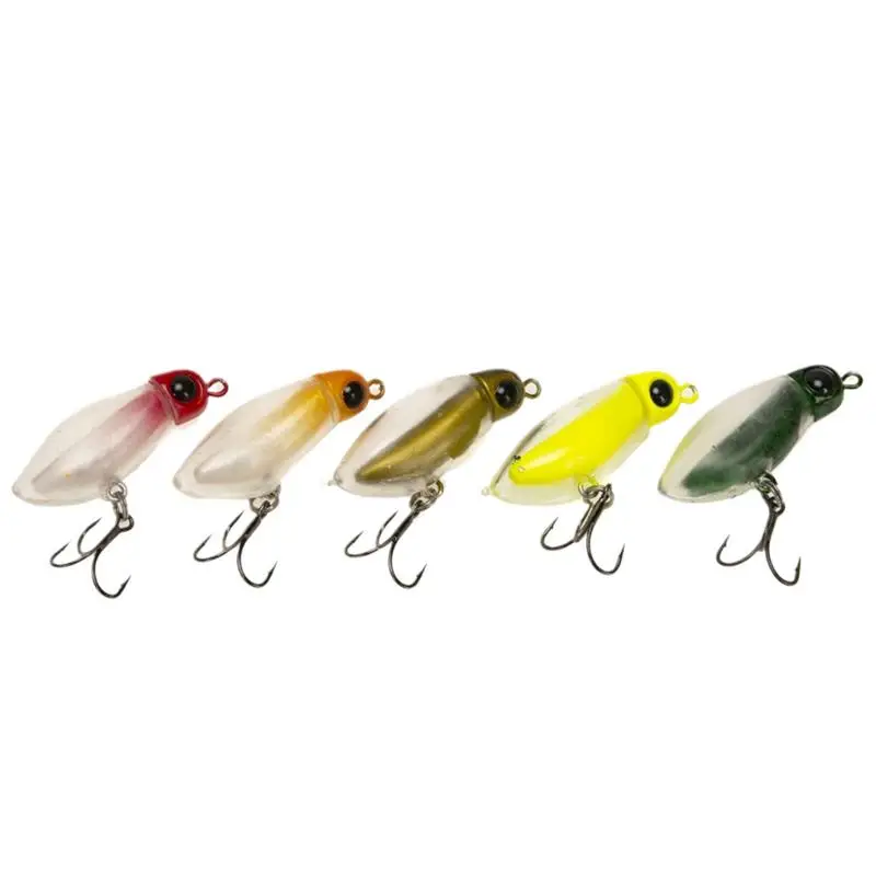 

Fly Floating Fishing Lure Realistic 5 Pieces Fish Bait With Hook Pencil Fishing Gear With Tackle Box Silent Floating Swimbait