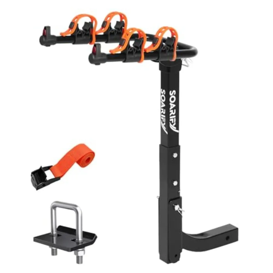 

Bike Rack for Car SUV RV Mount Hitch Bike Rack Up to 143 lbs Load Bicycle Rack Carrier Rubber Straps Tilt Release with " Hitch