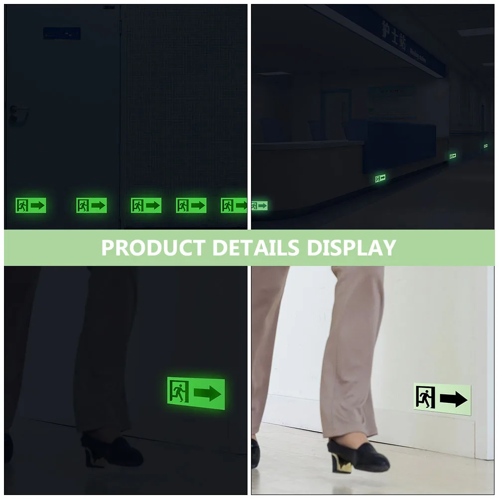 5 Pcs Direction Stickers PVC Material Hospital Floor Guide Arrow Sign Way Marker Wall Decor Easy Remove No Residue