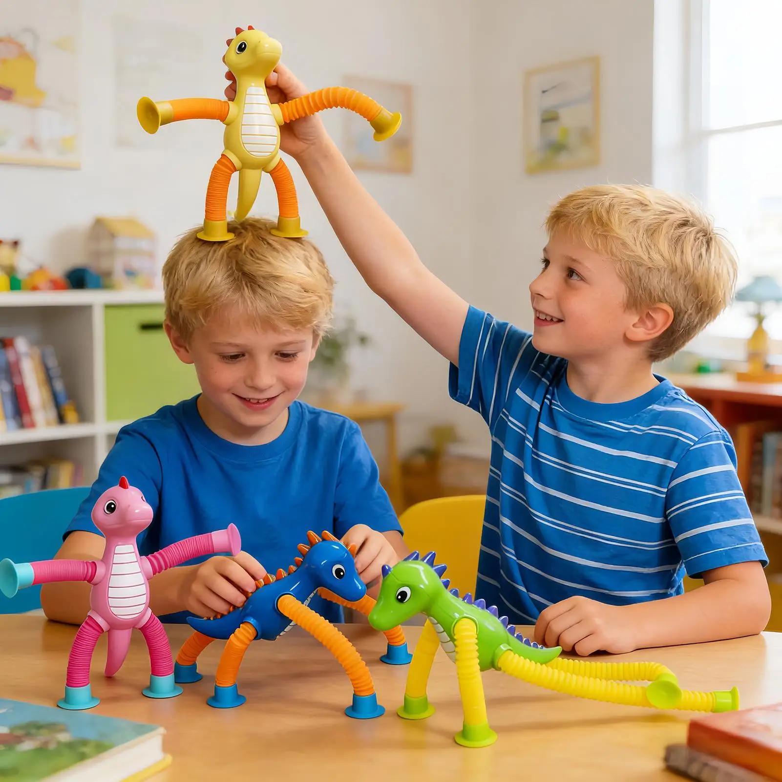 어린이 흡착컵 장난감 팝 튜브 스트레스 해소 텔레스코픽 로봇 장난감 감각 장난감 안티 스트레스 스퀴즈 장난감