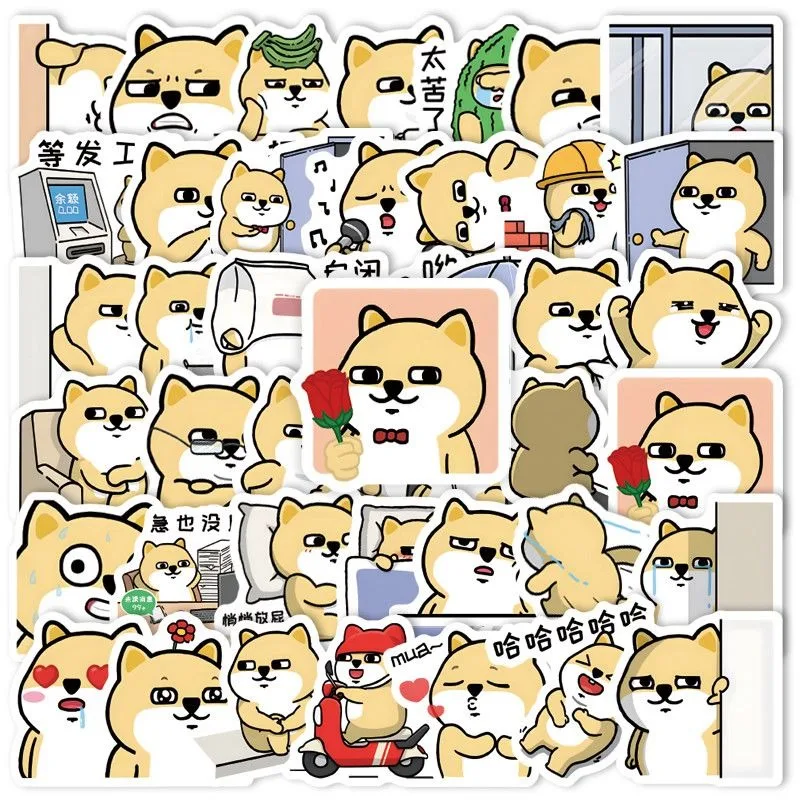 สติกเกอร์ตกแต่งลายกราฟฟิตี้สร้างสรรค์ลายการ์ตูนชิบะอินุ 100 ชิ้น