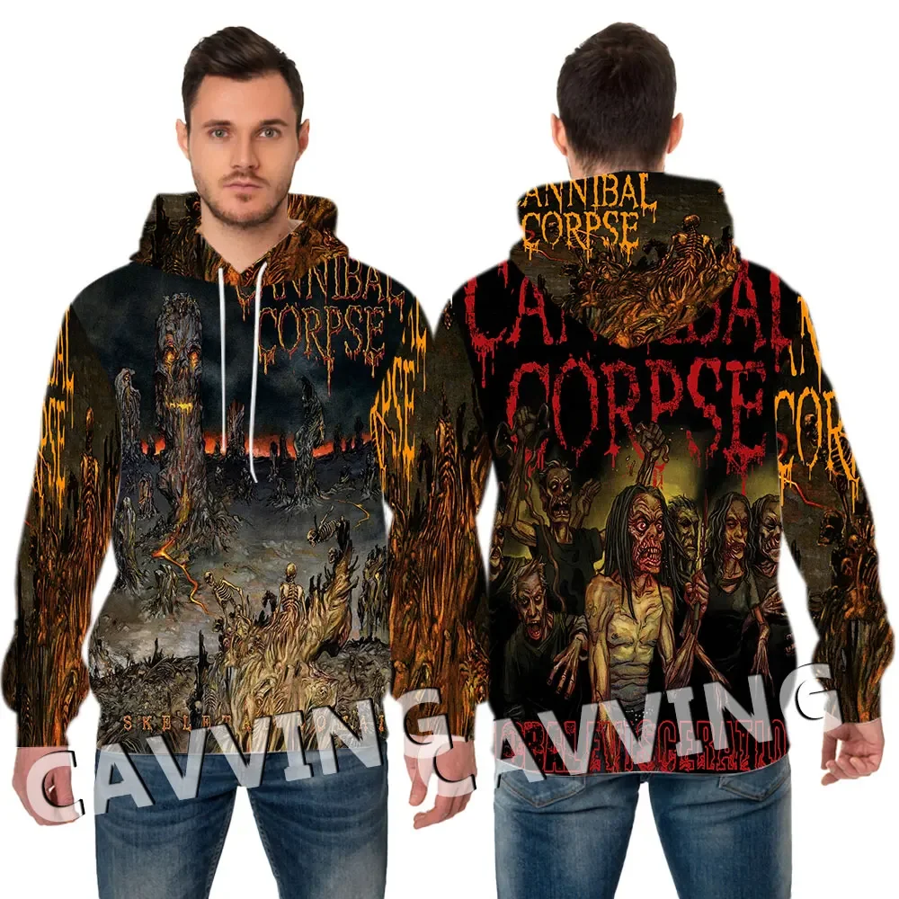 Mode baru CANNIBAL CORPSE 3D baju motif cetak pria Streetwear Sweatshirt bertudung atasan Pullover lengan panjang Fashion