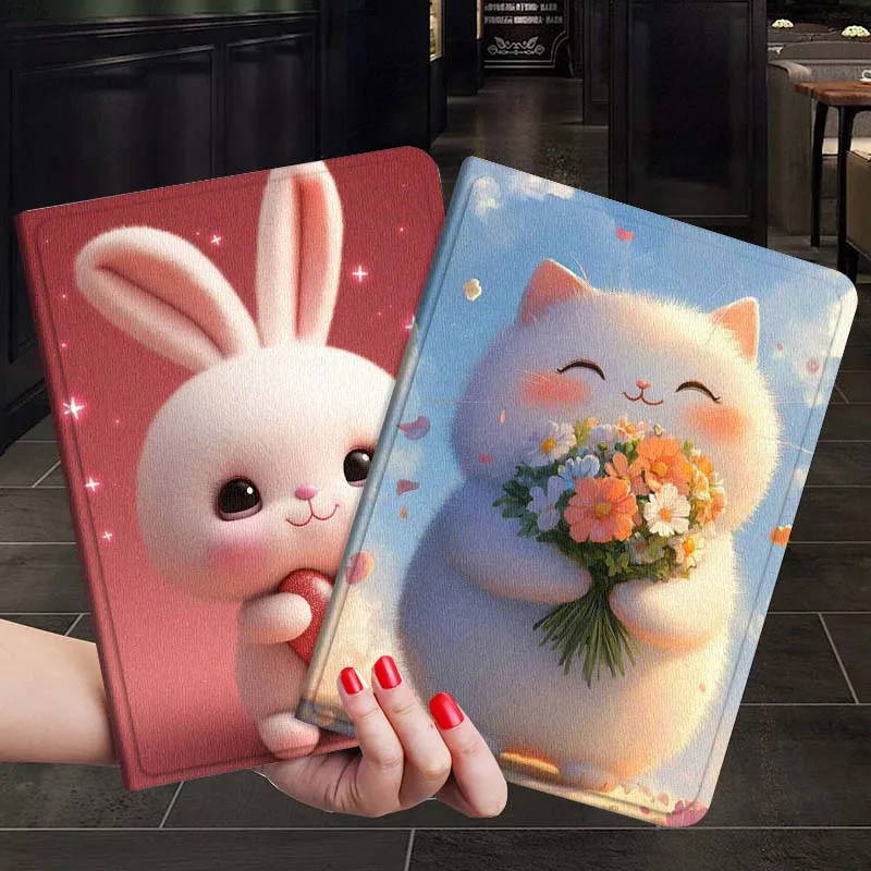 

Cute Rabbit Heart Sparkling For Xiaoxin Lenovo Tab P12 Extreme Legion Y900 Idea Pro GT 12.1 2025 Foldable Tablet Case Gift