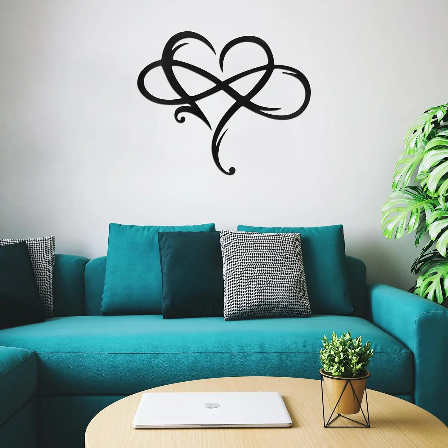 Metal Infinity Heart Wall Hanging Decoration Art Eternal Love Infinite Heart-shaped Home Decoration Livingroom Wall Mounted