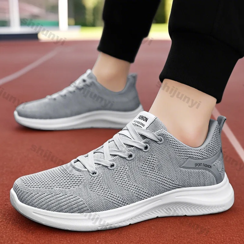 Men's Sneakers Autumn Fly Weave Breathable Soft Sole Lightweight Running Shoes Comfortable Fashion Outdoor Non Slip Casual Shoes