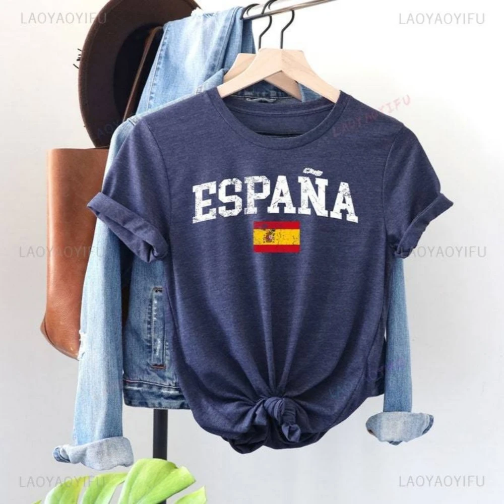Camisetas gráficas con escudo de armas de España, escudo de armas de España, ropa estética, camisetas Hipster de manga corta