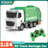 1:24 RC Truck Garbage Car Heavy Tractor Model Engineering Car Radio Controlled Sanitation Eletric Vehicle Car Toys for Boys Gift
