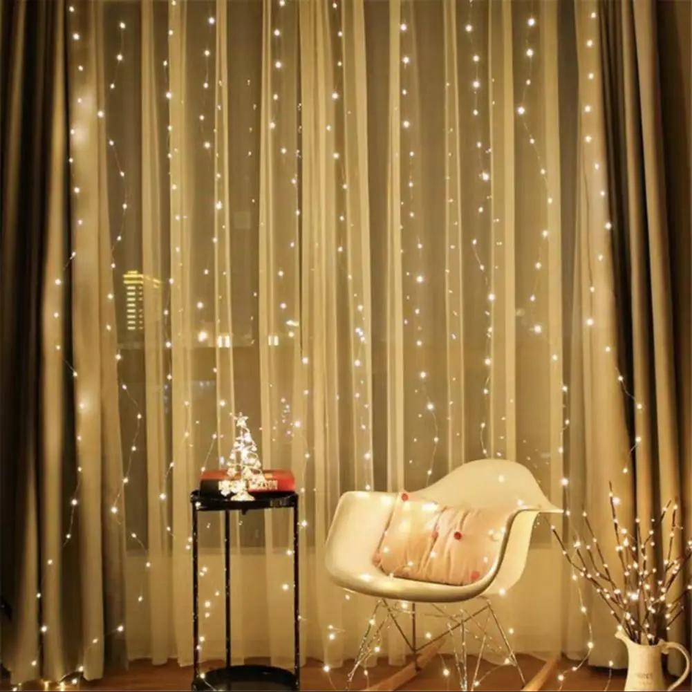 

Twinkle Curtain Lights Remote Controlled Led Curtain Lights for Bedroom Outdoor Decor Fairy Lights for Weddings Parties Indoor