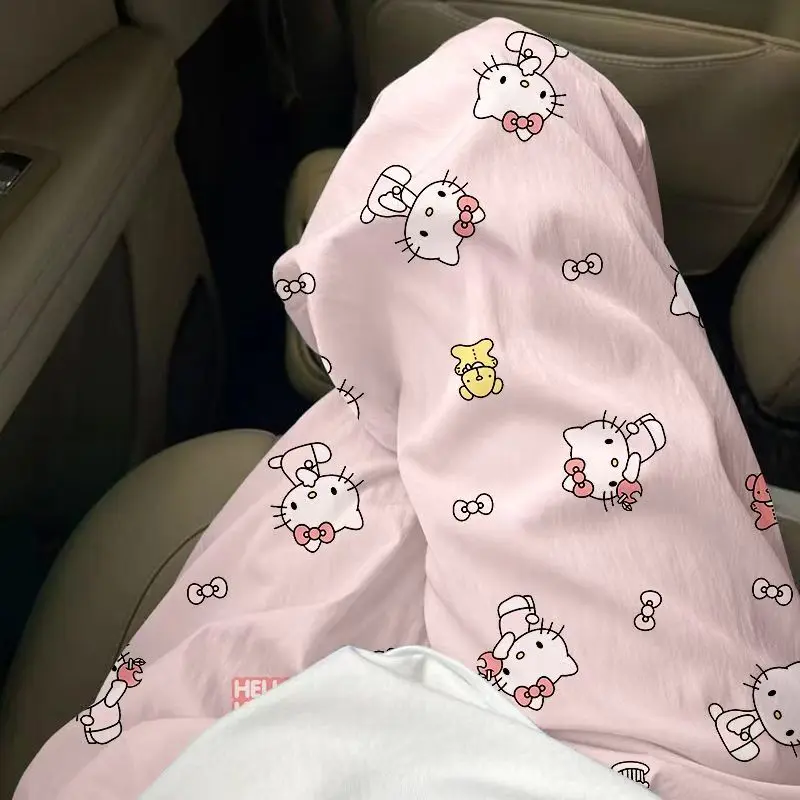 

Sanrio Hello Kitty Pajama Pants Wide Kawaii Kitty Leg Pants Summer Thin High Waist Casual Trousers Girl Christmas Halloween Gift