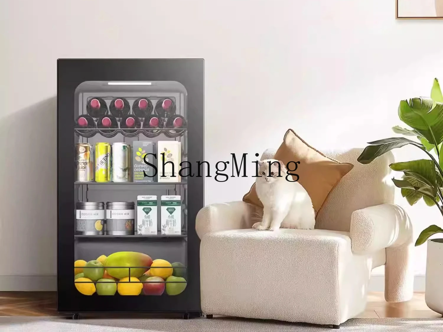ZYY 家庭用リビングルーム茶飲料キャビネットオフィス鮮度保持キャビネットファッショナブルな冷蔵小型冷蔵庫