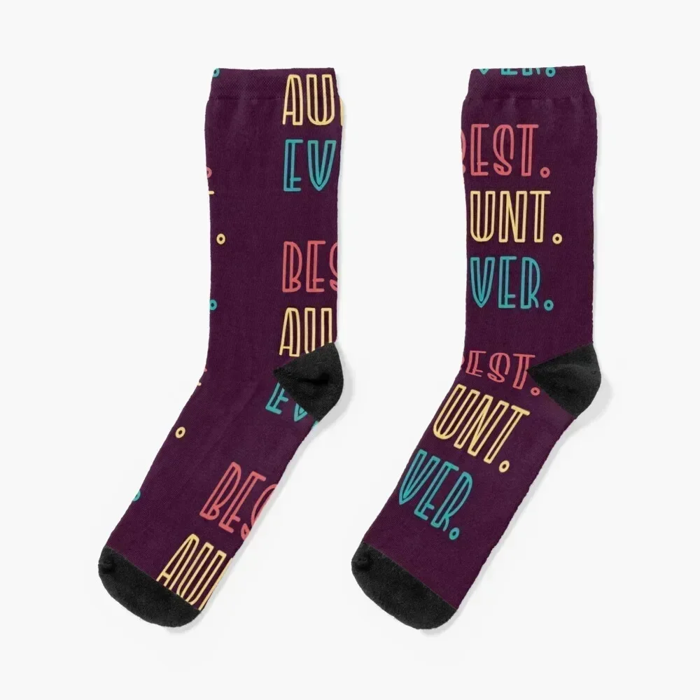 

Best Aunt Ever Neonlight Socks christmass gift summer cotton Socks Woman Men's