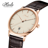 Haofa Automatic Mechanical Business Watch for Men Sapphire Automatic Movement Ultra-thin Watches Mens Calendar Waterproof 1606