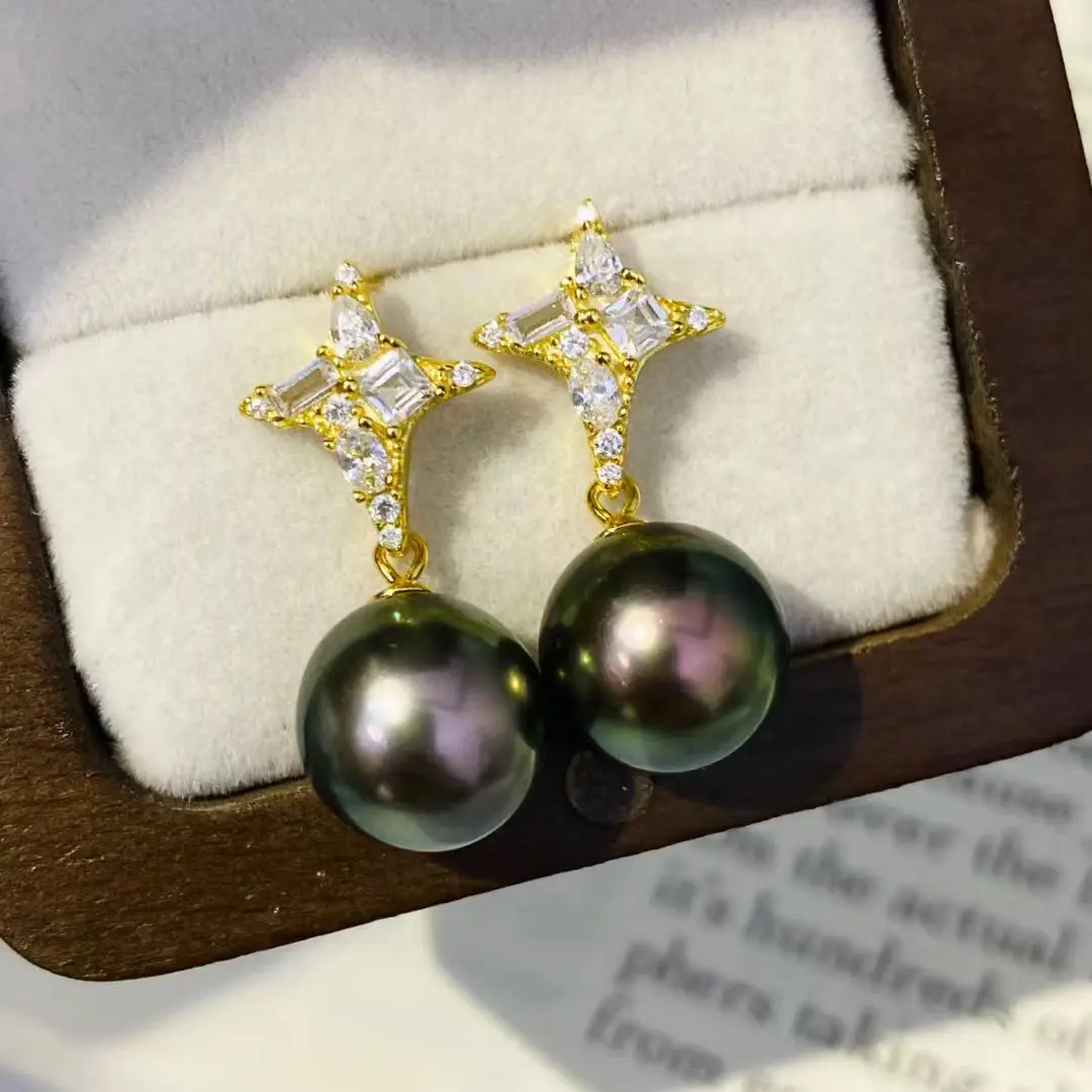 

Wholesale S925 Sterling Silver Earrings Mount Findings Settings Base Mounting Parts Accessory for 9-10mm Pearls 5 pairs/lot