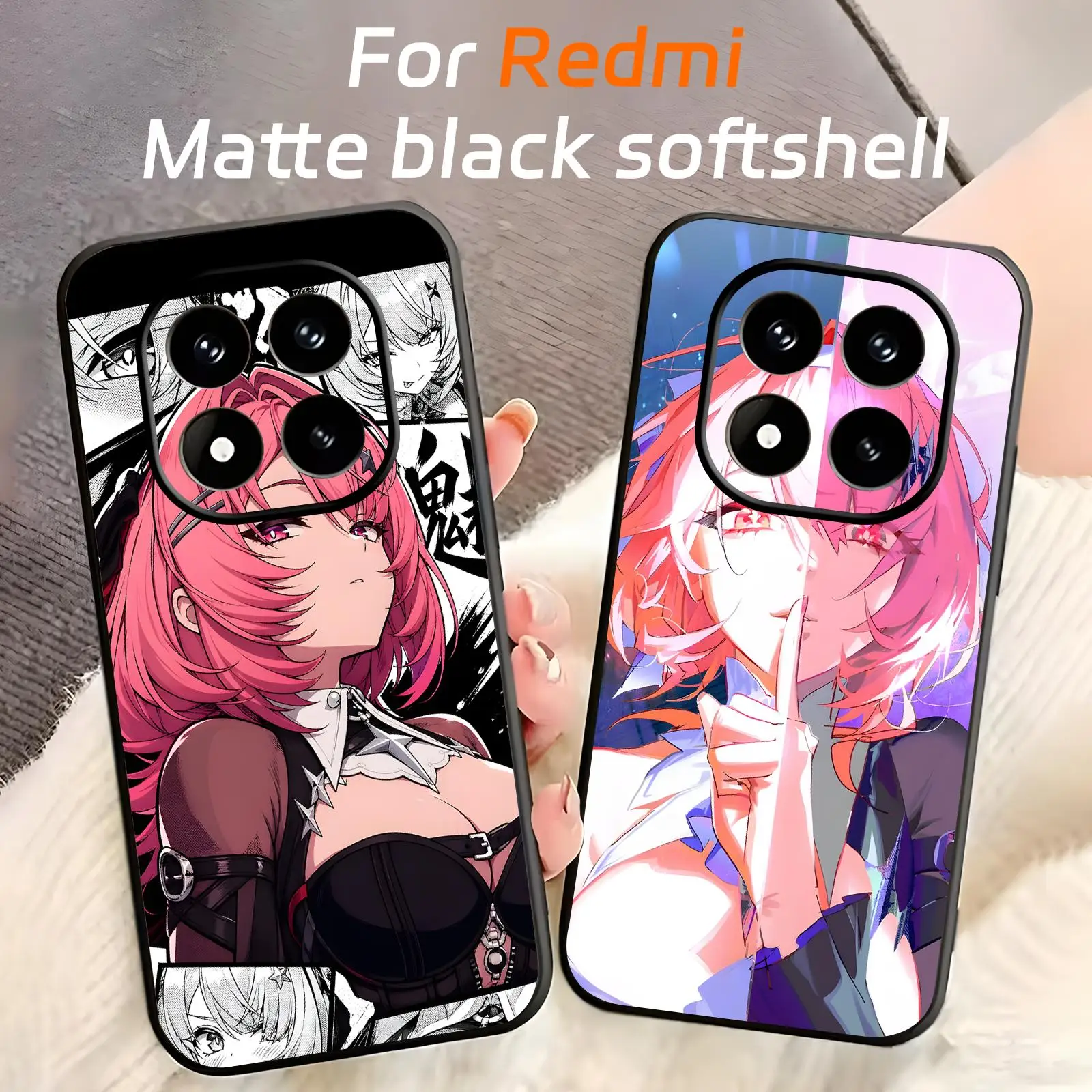 Coque de téléphone pour Redmi Note15 14 13 12 11Pro Plus 5G 14C A3, housse de téléphone noire souple Zenless Zone Zero Remielle Dan