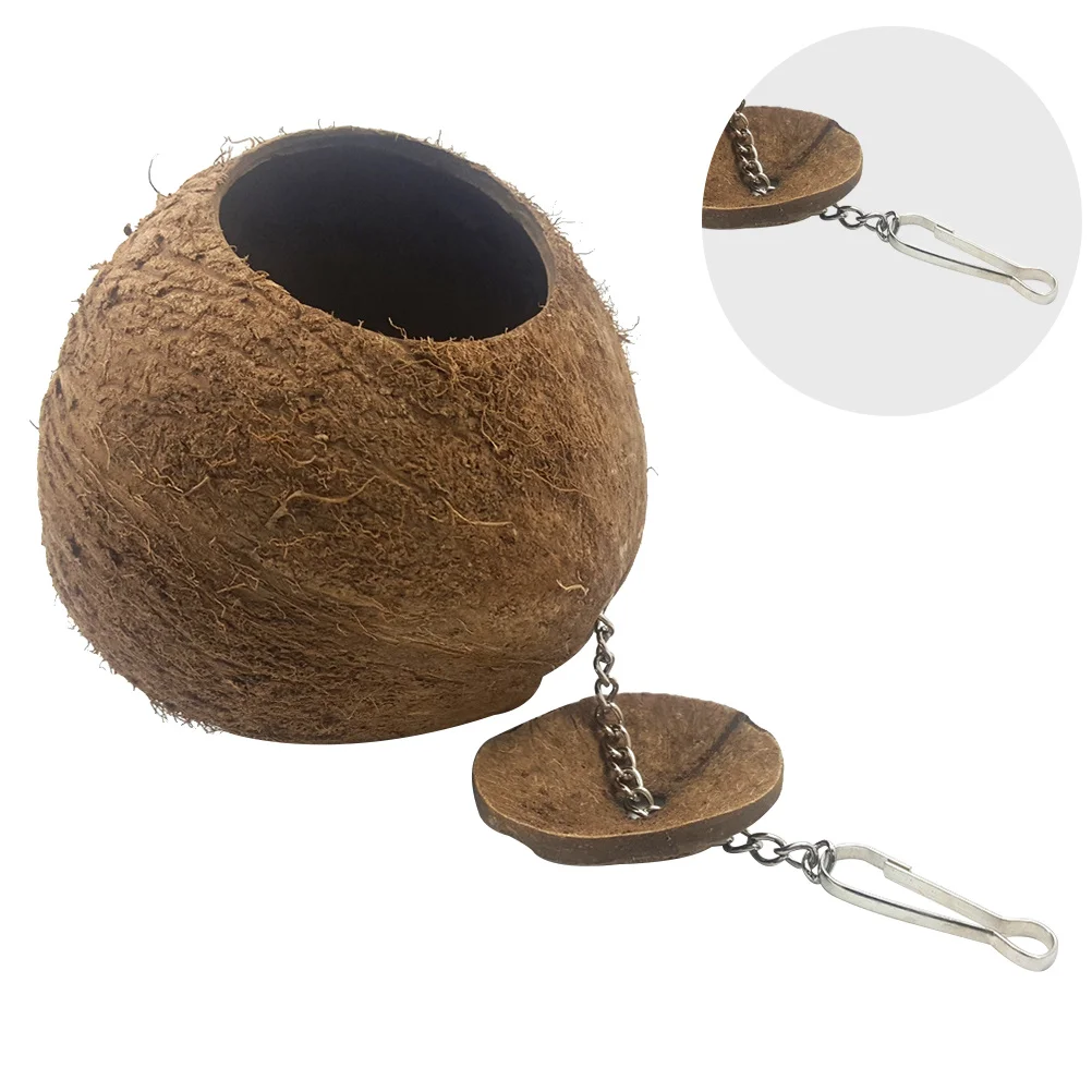 

1Pcs Natural Coconut Shell Bird Nest No Polishing Nest for Small Birds Parakeets Pet Shelter Cozy Safe Bird
