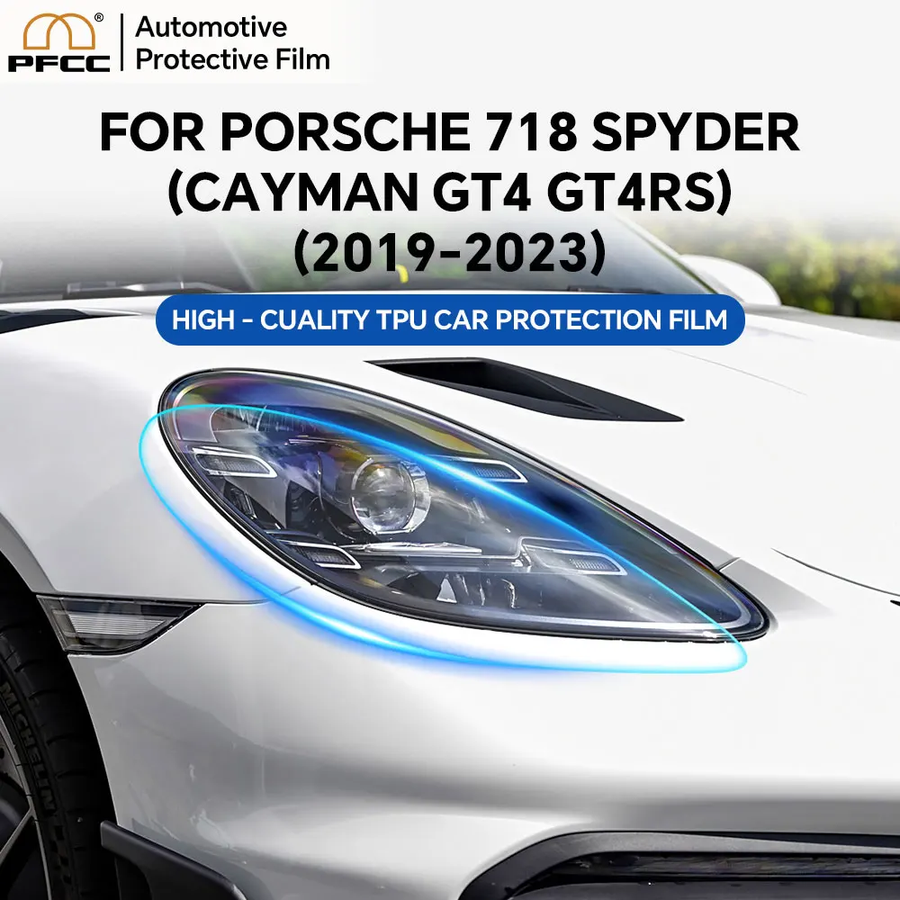 PFCC for Porsche 718 Spyder Cayman GT4 GT4RS 2019-2023 Pre Cut Paint Protection Film Headlight Invisible TPU PPF Rearview Film