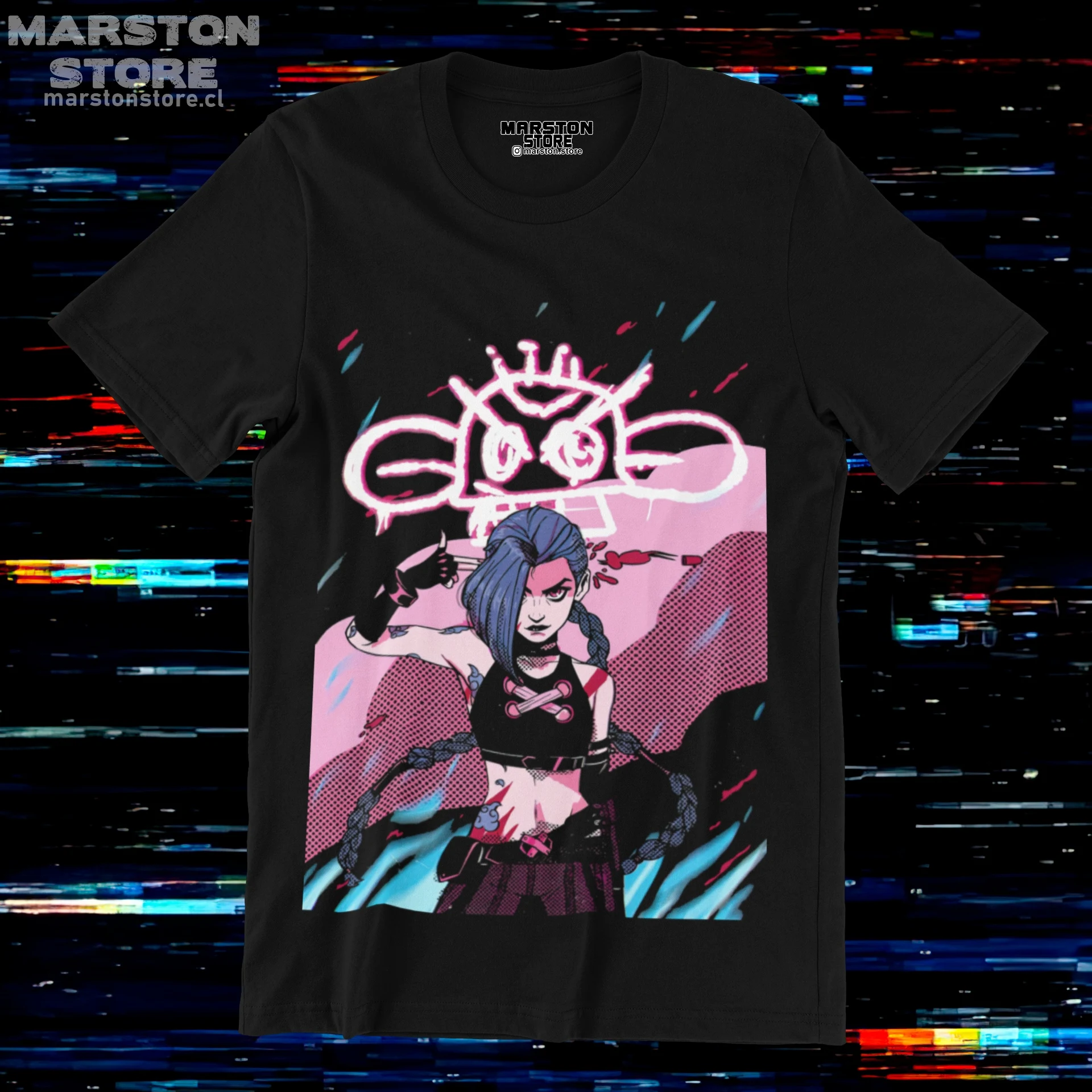 Jinx Arcane T-Shirt Japanese Anime Cartoon Gift T-Shirt All Size 46