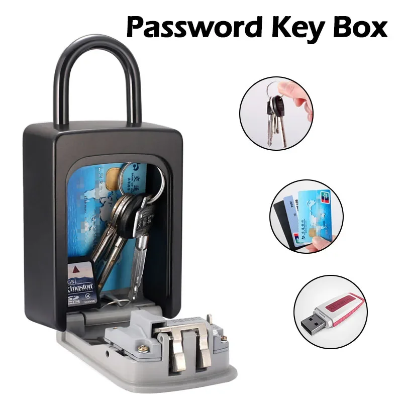 1PC Password Key Box Outdoor Key Safe Lock Box Decoration Key Code Box Key Storage Lock Box Wall Mounted Password Box