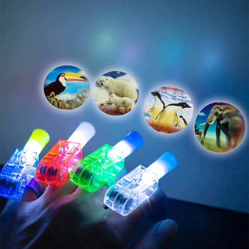 15Pcs Cartoon Led Projector Light Finger Lamp Toys for Kids Birthday Party Favors Baby Shower Wedding Party Souvenir Goodie Bag