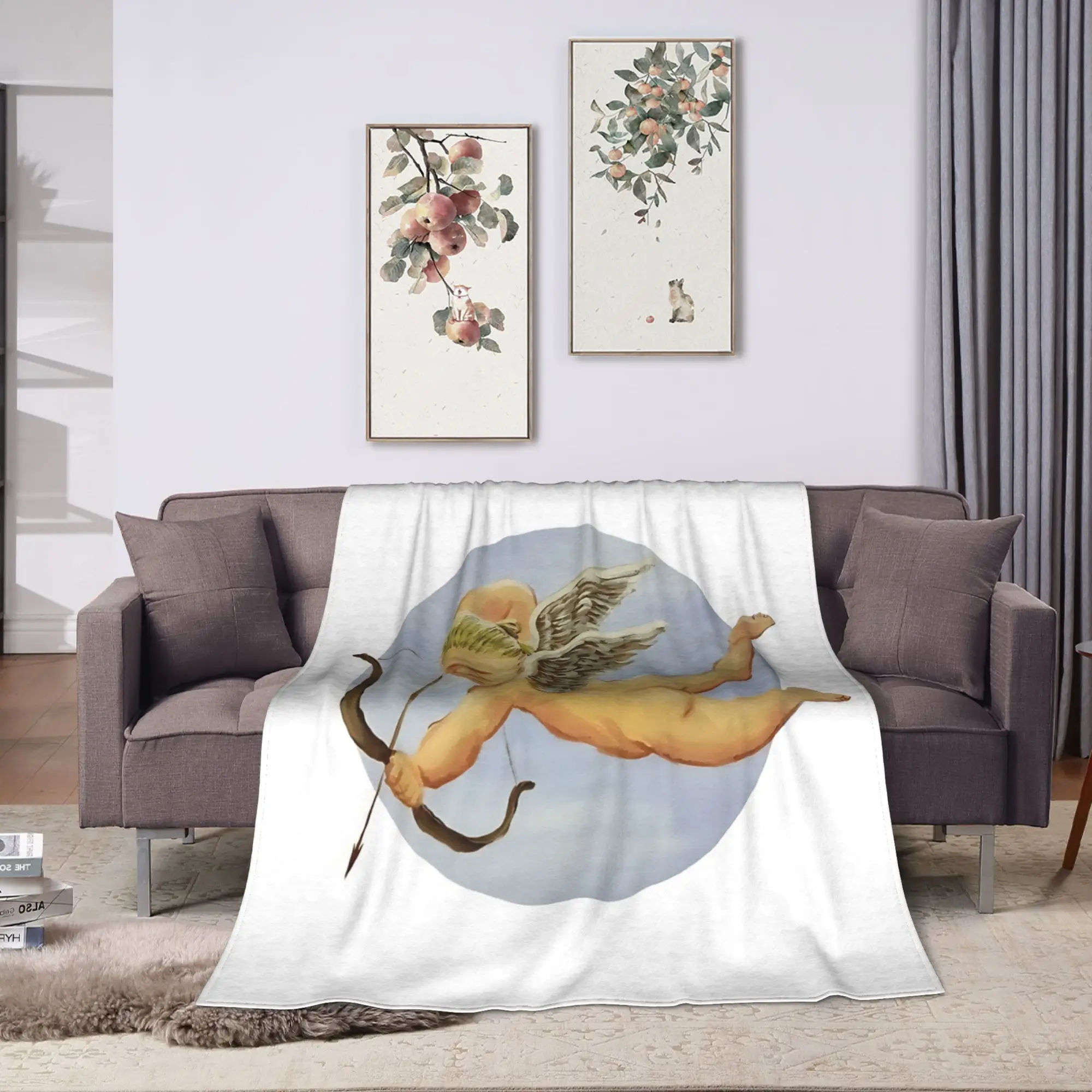 Love Cupid H-haaland Blanket Quality Warm Soft  Throw Blanket Winter Airplane Travel Living Room Print Bedspread