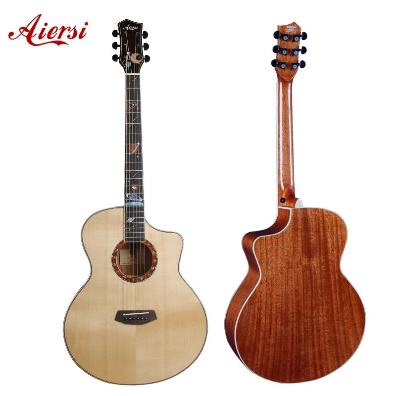 

Aiersi-Glossy Acoustic Guitar, Cutaway, Space-Star Design, 40 Inch