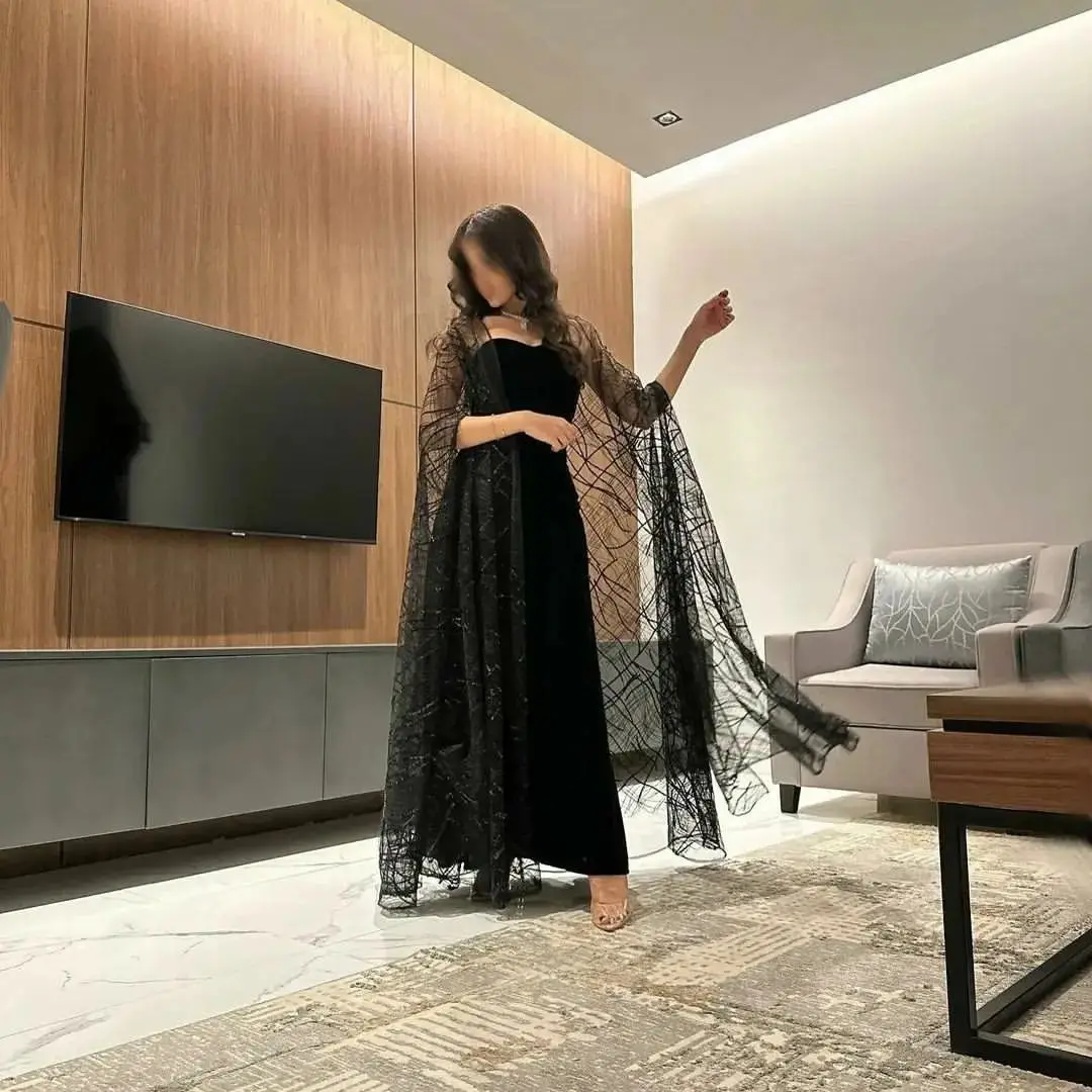 فساتين مناسبة رسمية رائعة للنساء جديدة تول بطول الكاحل بأكمام كتف ثقيلة مصممة خصيصًا فستان حفلة موسيقية #5