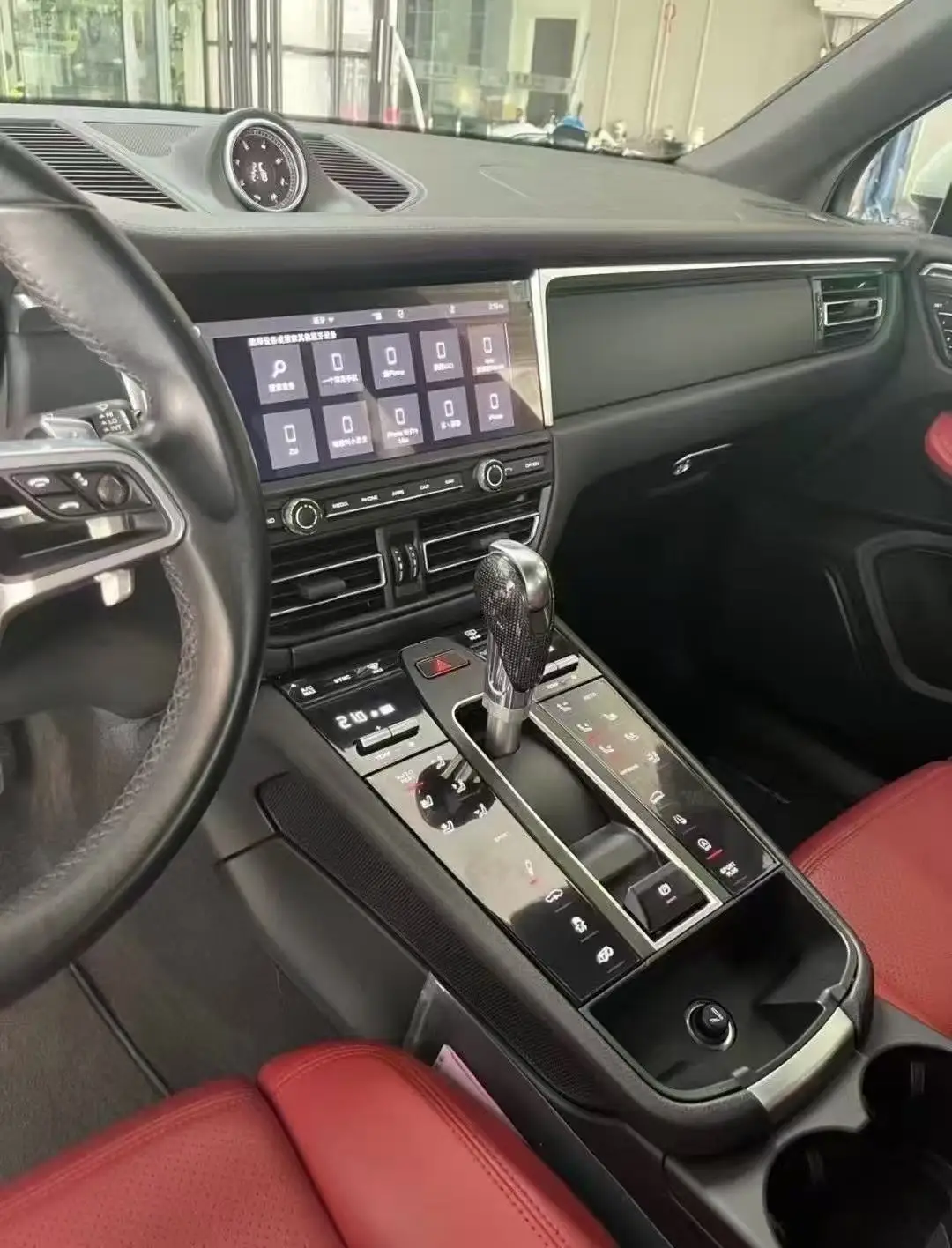 وحدة تحكم بأزرار لمس كاملة + مشغل DVD للسيارة لبورشه ماكان 2014-2021 لوحة صندوق مسند الذراع المركزي #4